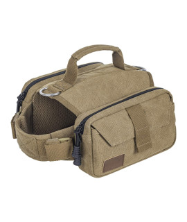 OneTigris Dog Pack Hound Travel camping Hiking Backpack Saddle Bag Rucksack for Medium Large Dog (Brown, Medium)