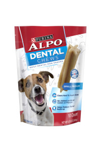 Purina ALPO Made in USA Facilities SmallMedium Dog Dental chews, Dog Snacks - (5) 10 ct Pouches