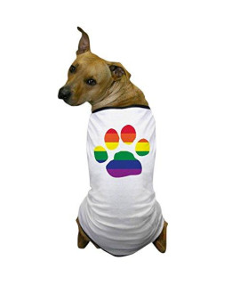 Cafepress Gay Pride Rainbow Paw Print Dog T Shirt Dog T-Shirt Pet Clothing Funny Dog Costume