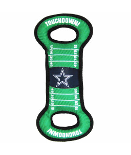 NFL Football Field DOg TOY with Squeaker - DALLAS cOWBOYS - For Tug, Toss, and Fetch - Tough & Durable PET TOY