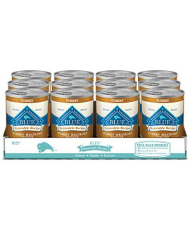 Blue Buffalo Homestyle Recipe Natural Adult Wet Dog Food, Turkey Meatloaf 12.5-oz can (Pack of 12)