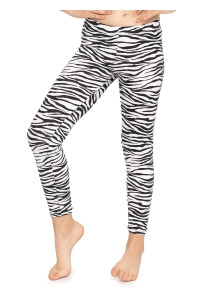 Oh So Soft Girls Leggings Zebra Print Large