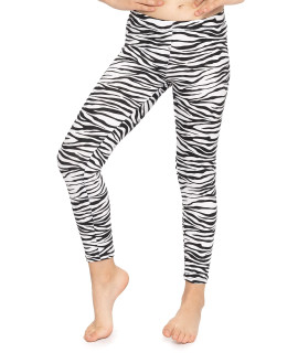 Oh So Soft Girls Leggings Zebra Print Large