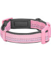 Blueberry Pet Soft & Safe 3M Reflective Neoprene Padded Adjustable Dog Collar - Baby Pink Pastel Color, Medium, Neck 14.5-20