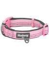 Blueberry Pet Soft & Safe 3M Reflective Neoprene Padded Adjustable Dog Collar - Baby Pink Pastel Color, Small, Neck 12-16