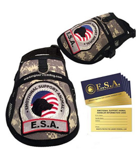 Premium Emotional Support Dog Esa Mesh Vest (14 - 17 Girth Camouflage) - Includes 5 Federal Law Esa Handout Cards