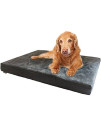 Dogbed4less XXL Orthopedic Gel Infused Cooling Memory Foam Dog Bed for Large Pet, Waterproof Liner, Micro Suede Gray Cover, 55X37X4 Inch