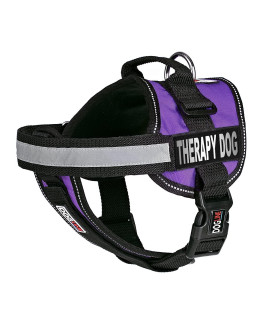 Dogline Vest Harness for Dogs and 2 Removable Therapy Dog Patches Small18 to 25 Purple