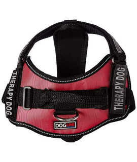 Dogline Vest Harness for Dogs and 2 Removable Therapy Dog Patches Medium22 to 30 Pink