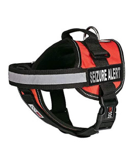 Dogline Unimax Multi-Purpose Vest Harness for Dogs and 2 Removable Seizure Alert Patches, Medium, Red