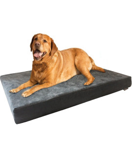 Dogbed4less XXL Orthopedic Cooling Memory Foam Pet Bed with Waterproof Internal Case + 2 Washable Microsuede External Cover for Large Dog