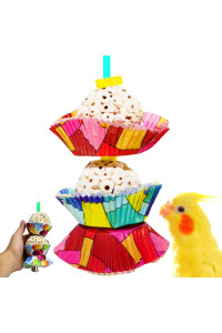 Bonka Bird Toys 1932 Two Cake Bird Toy Foraging Parrot Cage Toys Cages Shred Cockatiel African Grey