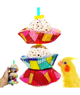 Bonka Bird Toys 1932 Two Cake Bird Toy Foraging Parrot Cage Toys Cages Shred Cockatiel African Grey