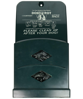 DOgIPOT 1007-2 Junior Bag Dispenser with Litter Bag Rolls Polyethylene Forest green
