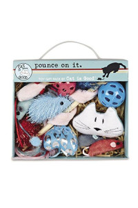 Cat Is Good 12-Piece Pounce Toy Gift Box  Pounce on It Assorted Toys Keep Cats and Kittens Entertained Safely