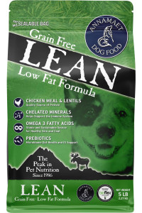 Annamaet grain-Free Lean Reduced Fat Formula Dry Dog Food, (chicken Duck), 5-lb Bag