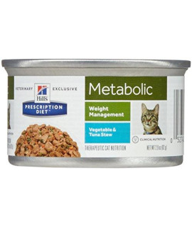 Hill's Prescription Diet Metabolic Feline Weight Management - Vegetable and Tuna Stew - 24X2.9 Ounces
