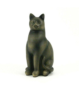 grand cat Polyresin Memorial Urn for Pets - Extra Small - Holds Up to 25 cubic Inches of Ashes - Sable Brown cat cremation Urn - Engraving Sold Separately