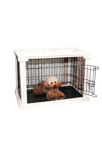 zoovilla White Dog cage with crate cover, Dog Kennel Small
