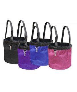 Showman Durable and Collapsible Nylon Grooming Tote Bag with Four Large Pockets (Purple)