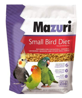 Mazuri | Nutritionally Complete for Small Birds | 2.5 Pound (2.5 lb.) Bag