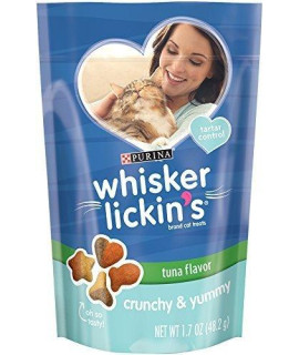 Purina Whisker Lickins Tuna Flavor Crunchy & Yummy Cat Treats, 1.7 Ounce Bags (Pack of 8)