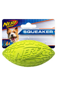 Nerf Dog 2195 4in Tire Squeak Football, green, Dog Toy, Small