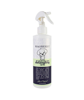 Wagberry All About The Spa Detangling Spray - Removes Tangles While Dematting Fur and Hair for Dogs, Soothes and conditions with Aloe Vera & Vitamin E - Love IT Natural, Made in USA, 8oz