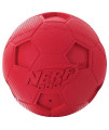 Nerf Dog Soccer Ball Dog Toy with Interactive Squeaker, Lightweight, Durable and Water Resistant, 4 Inches, for Medium/Large Breeds, Single Unit, Red