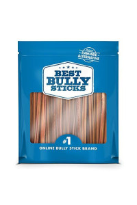 Best Bully Sticks 6 Inch All-Natural Thin Bully Sticks for Dogs - 6 Fully Digestible, 100% Grass-Fed Beef, Grain and Rawhide Free | 24 Pack