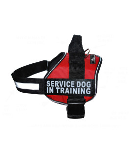 Doggie Stylz Service Dog in Training Vest with Hook and Loop Straps and Handle - Harness Comes in Sizes XXS to XXL - Three Colors - Dog Harness Features 2 Reflective Patches (Girth 19 25 Red)