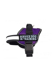Doggie Stylz Service Dog in Training Vest with Hook and Loop Straps and Handle - Harness Comes in Sizes XXS to XXL - Three Colors - Dog Harness Features 2 Reflective Patches (Girth 30?- 42" Purple)