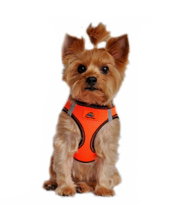 DOGGIE DESIGN American River Dog Harness Top Stitch Collection - Iridescent Orange XXXL