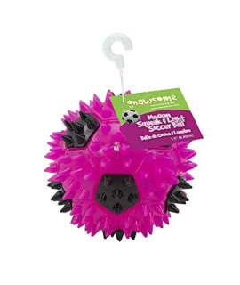 Gnawsome 3.5 Squeak & Light Soccer Ball Dog Toy - Medium, Cleans Teeth and Promotes Dental and Gum Health for Your Pet, Colors will vary