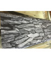 Dark Silvefr Flat Rock/HD Stone Aquarium Background 21" x 48" / 55 Gallon/Rocky Fish Tank Background