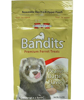 Marshall Bandits Ferret Treat Peanut Butter 1.875Lbs (10 X 3Oz)