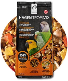 Hagen Tropimix Enrichment Food for Small Parrots, 4 lb. (1.8 kg) - HARI Small Parrot Food with Seeds, Fruit, Nuts, Vegetables, Grains, and Legumes