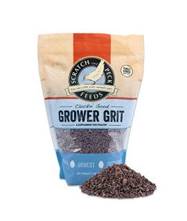 Scratch and Peck Feeds cluckin good grower grit - 7 lbs - gizzard Development Supplement for chickens and Ducks - crushed Quartzitegranite