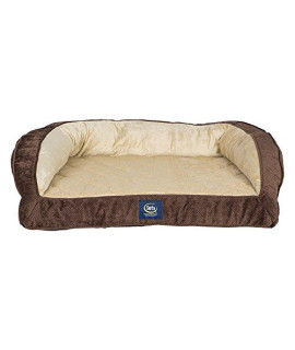 Serta Ortho Quilted Couch Pet Bed, Large, Mocha