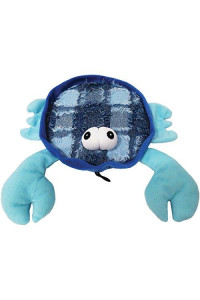 SCOOCHIE PET PRODUCTS Claw Crab Dog Plush Toy, 10.5-Inch, Blue