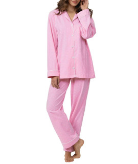 Pajamagram Pajamas for Women Soft - cotton Jersey Ladies Pajamas, Pink, M, 8-10