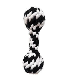 Scoochie Pet Products Super Scooch Braided Rope Squeaker Dumbbell Dog Toy, Small, 8-Inch