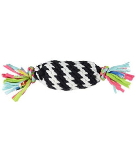 SCOOCHIE PET PRODUCTS Super Rope Gummer with Squeaker Dog Toy, Black and White
