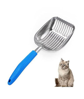 Chi-buy The Latest Update Cat Litter Scoop with Metal TABS/Round Teeth, Deep Shovel Sifter Cats Litter Scoop, Durable Pet Kitty Litter Scooper in Aluminium