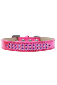 Mirage Pet Products Two Row Purple crystal Ice cream Dog collar Size 12 Pink