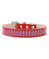 Mirage Pet Products Two Row Purple crystal Ice cream Dog collar Size 16 Red