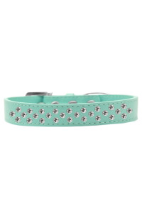 Mirage Pet Products Sprinkles Dog collar with clear crystals Size 12 Aqua