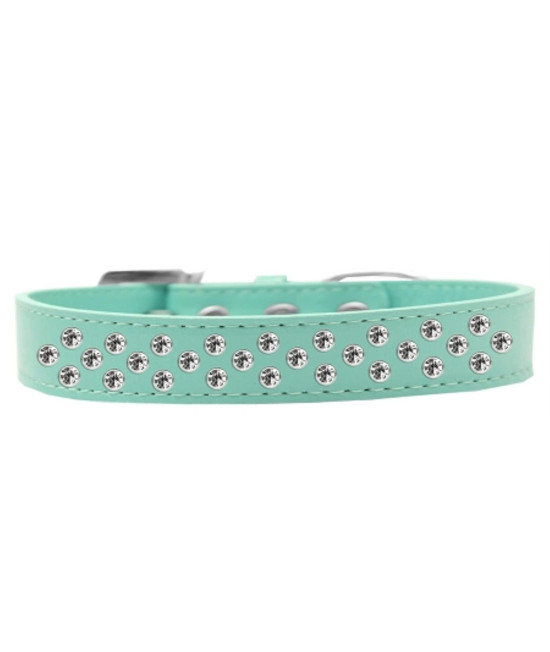 Mirage Pet Products Sprinkles Dog collar with clear crystals Size 16 Aqua