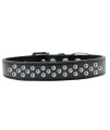 Mirage Pet Products Sprinkles Dog collar with clear crystals Size 12 Black