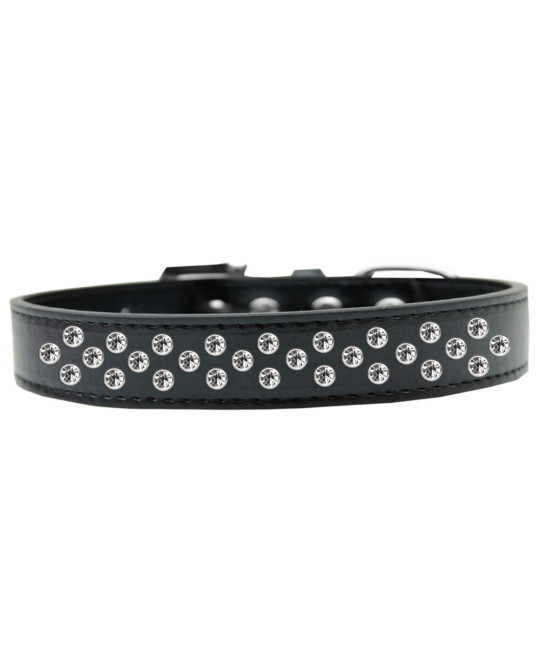 Mirage Pet Products Sprinkles Dog collar with clear crystals Size 18 Black
